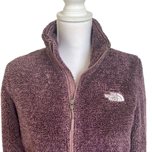 The North Face Womens Jacket Size S/P Small Petite Burgundy Furry Zip Pockets - Picture 2 of 10